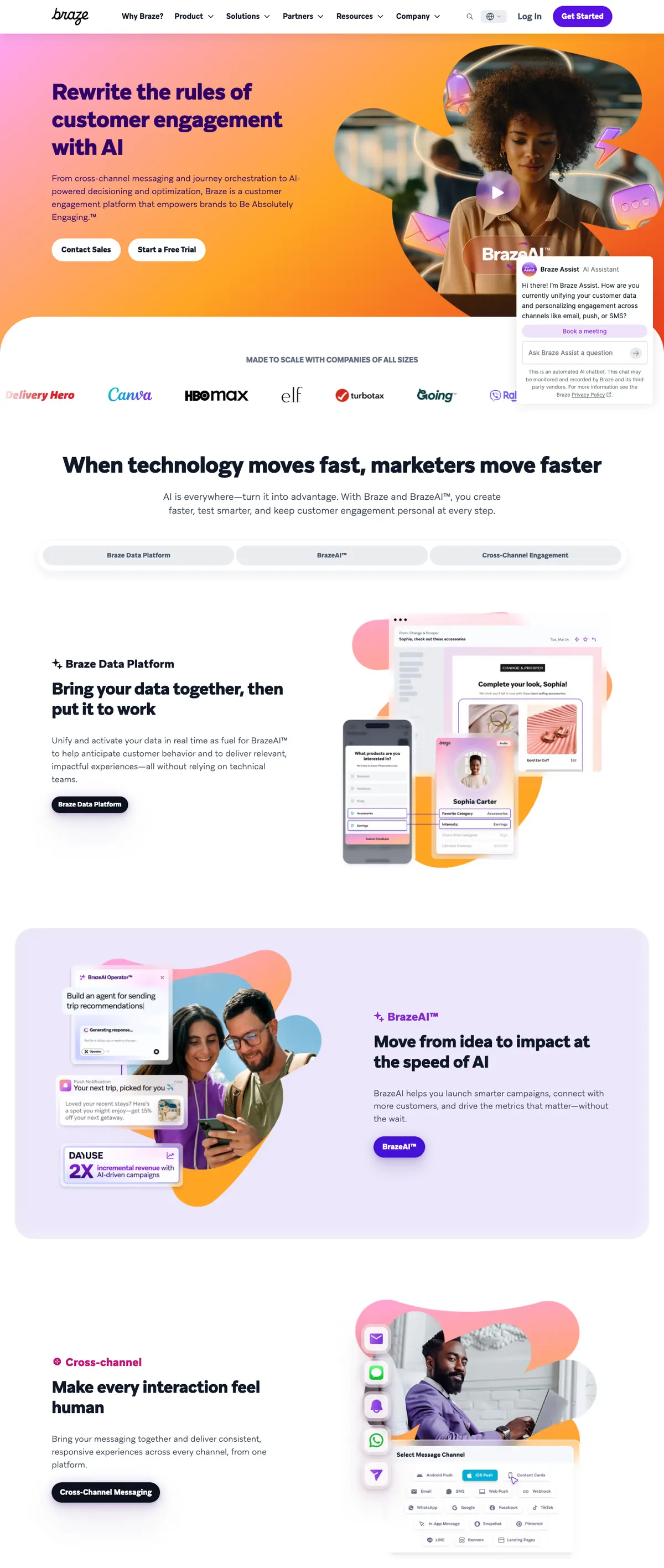 Braze landing page