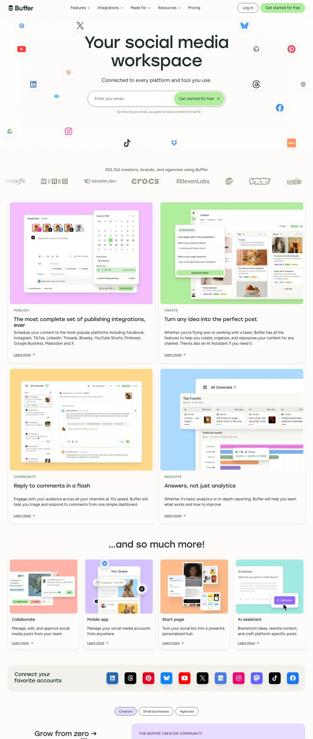 Buffer landing page