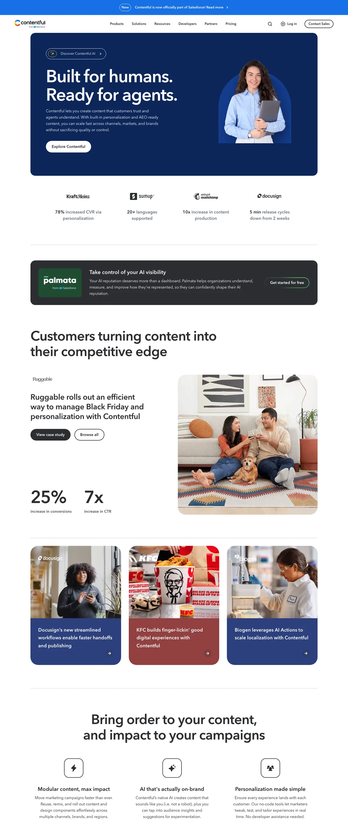 Contentful landing page