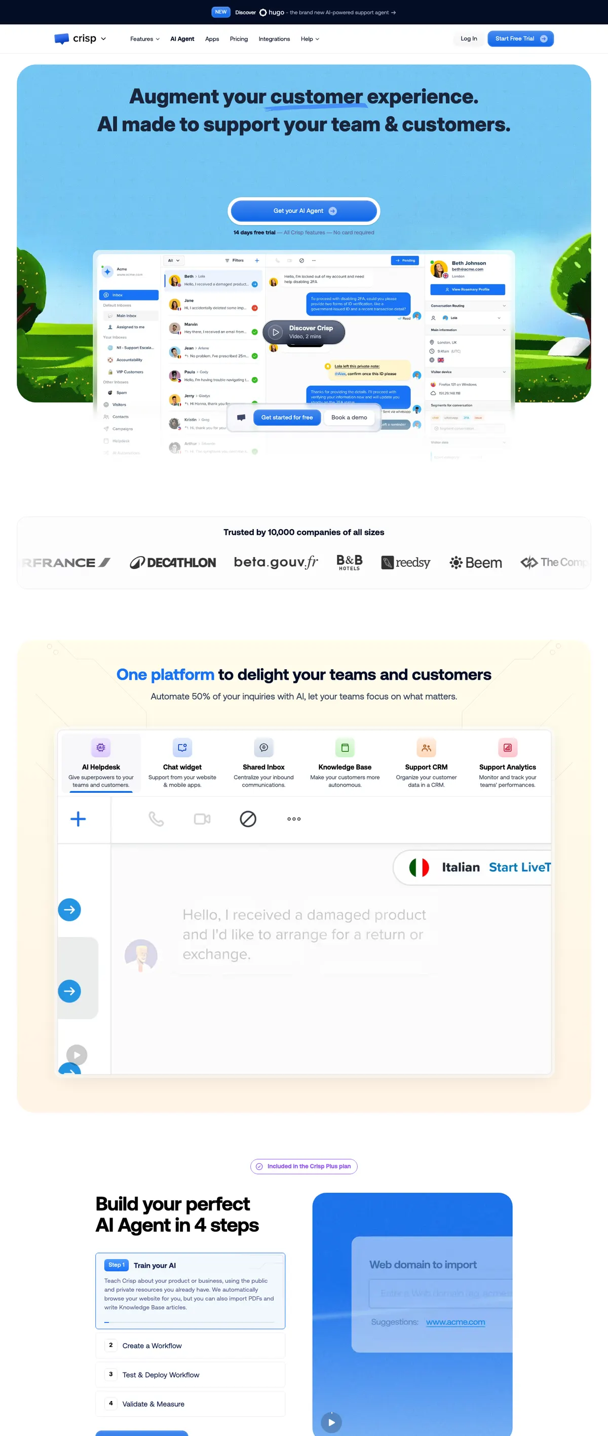 Crisp landing page