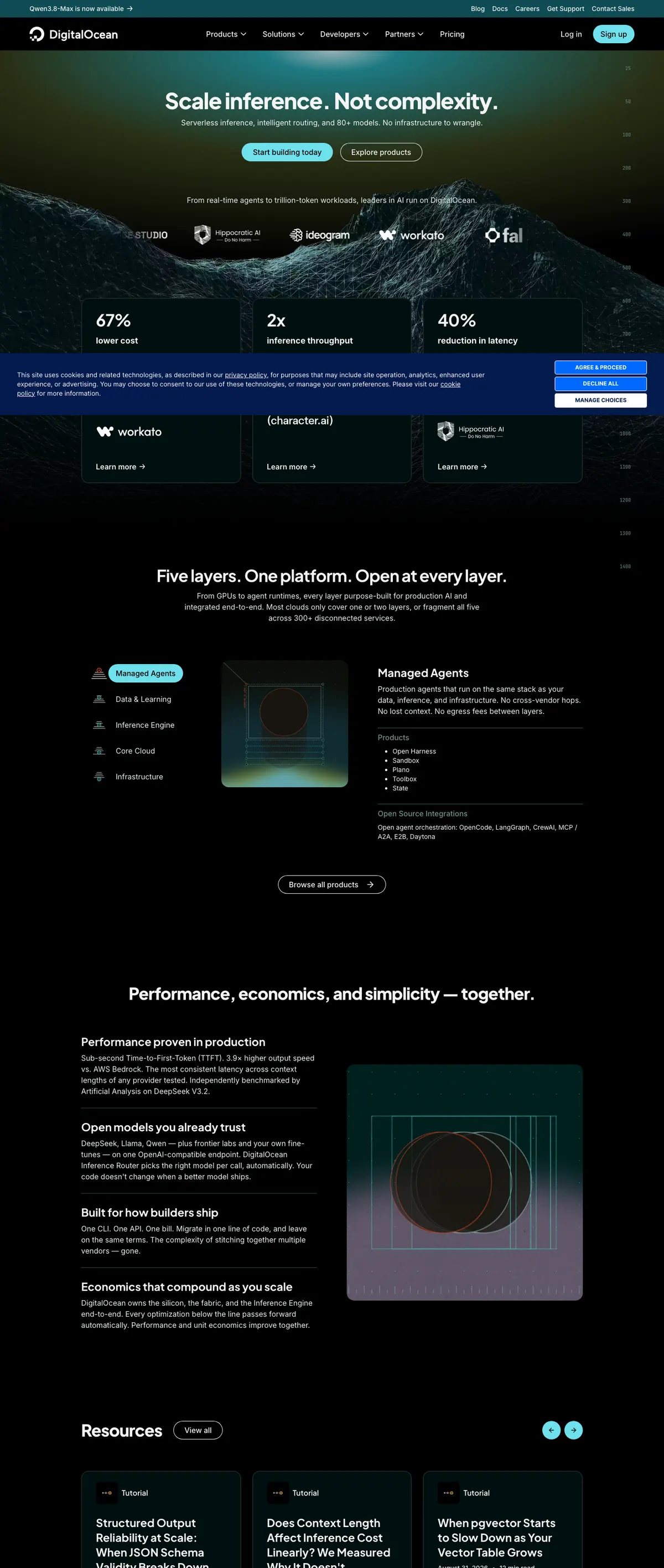 DigitalOcean landing page
