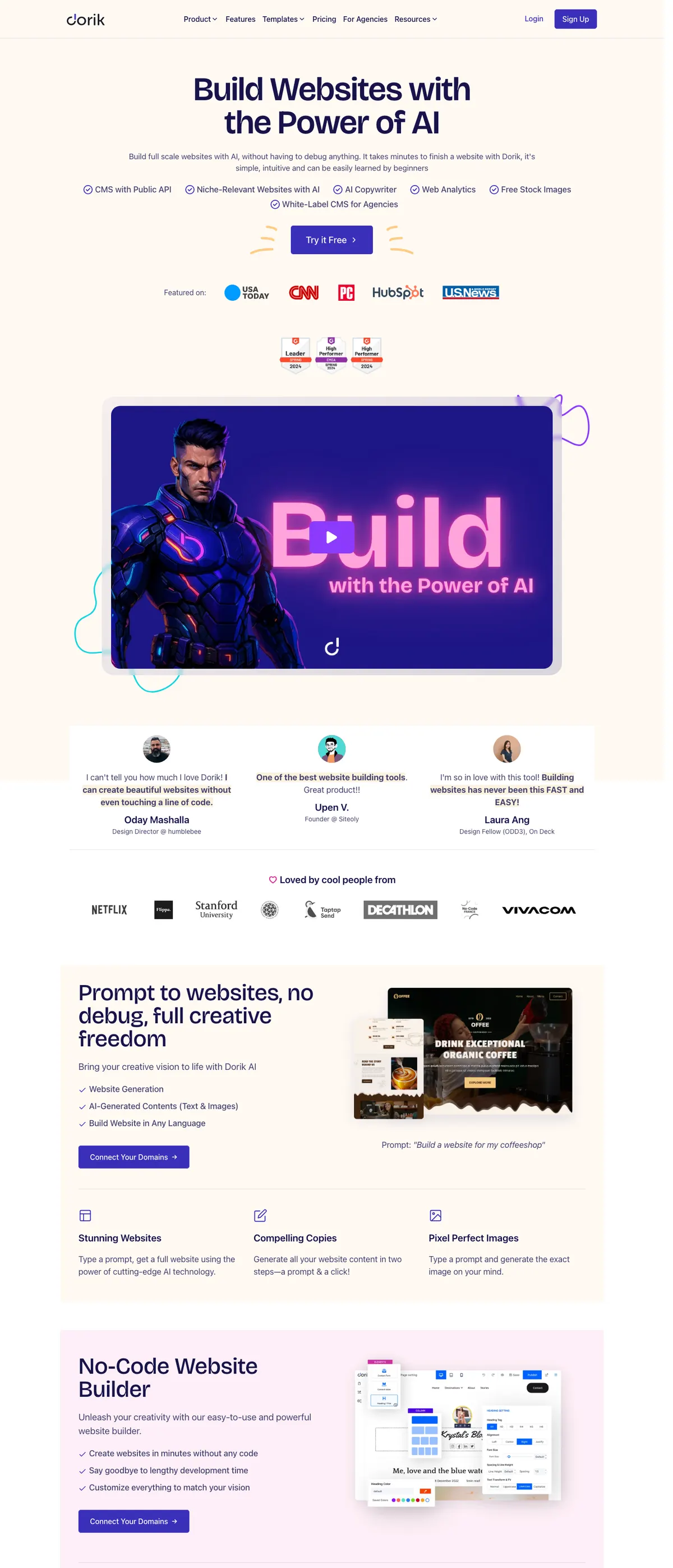 Dorik landing page