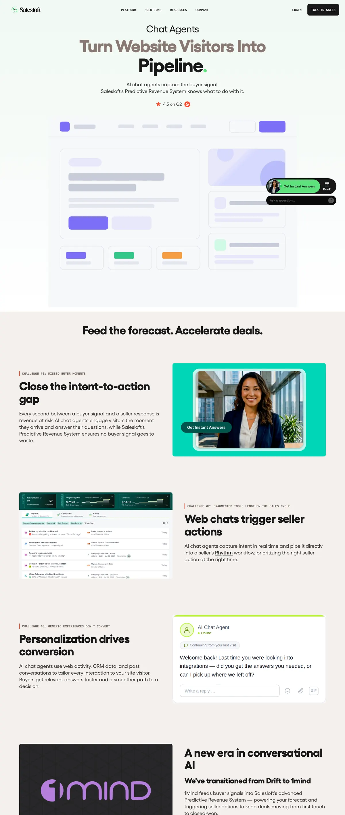 Drift landing page
