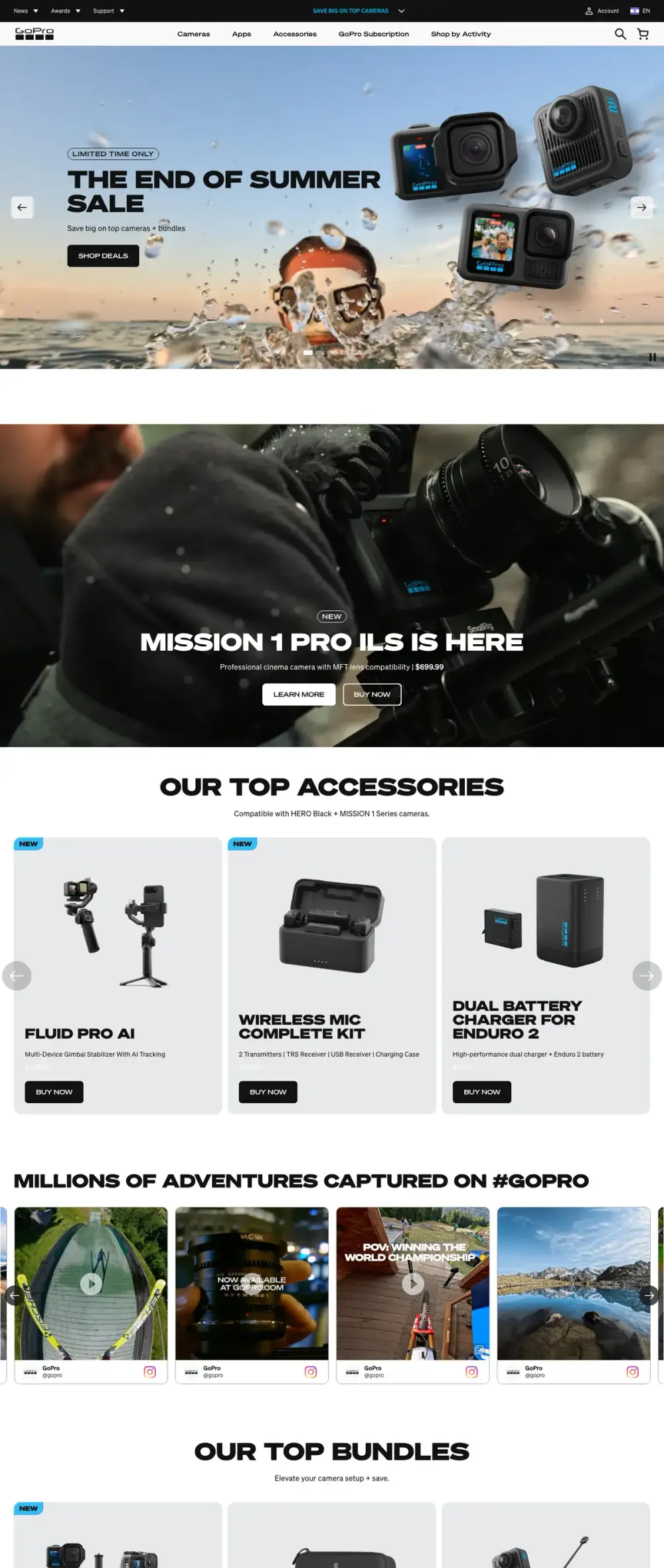 GoPro landing page