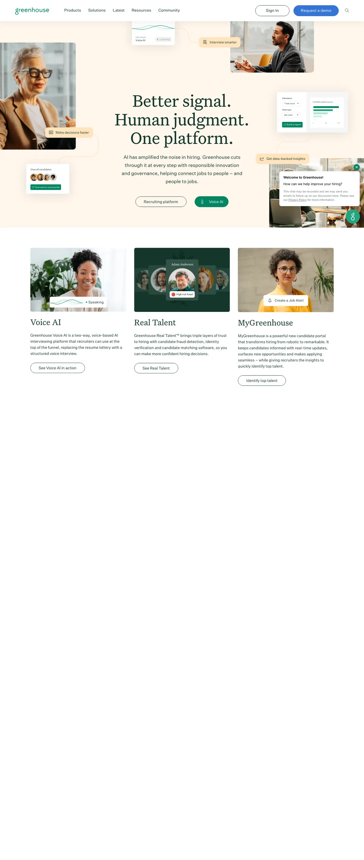 Greenhouse landing page