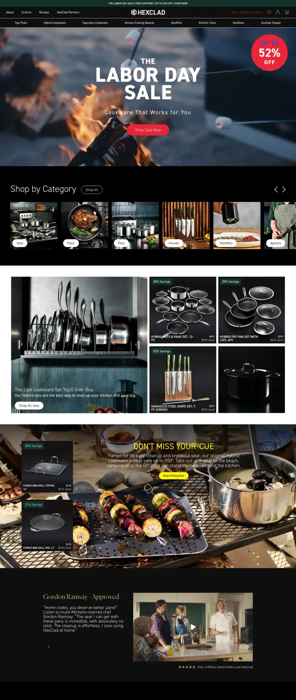 HexClad landing page