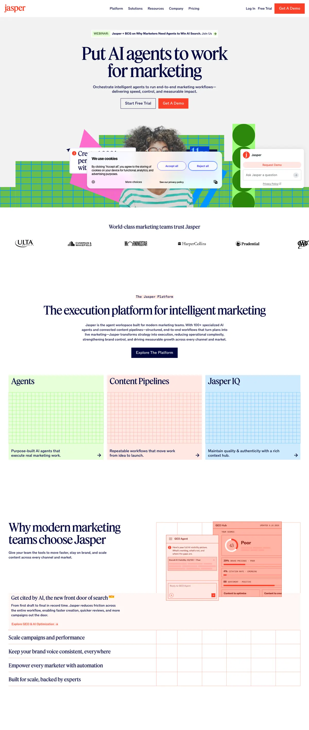 Jasper landing page