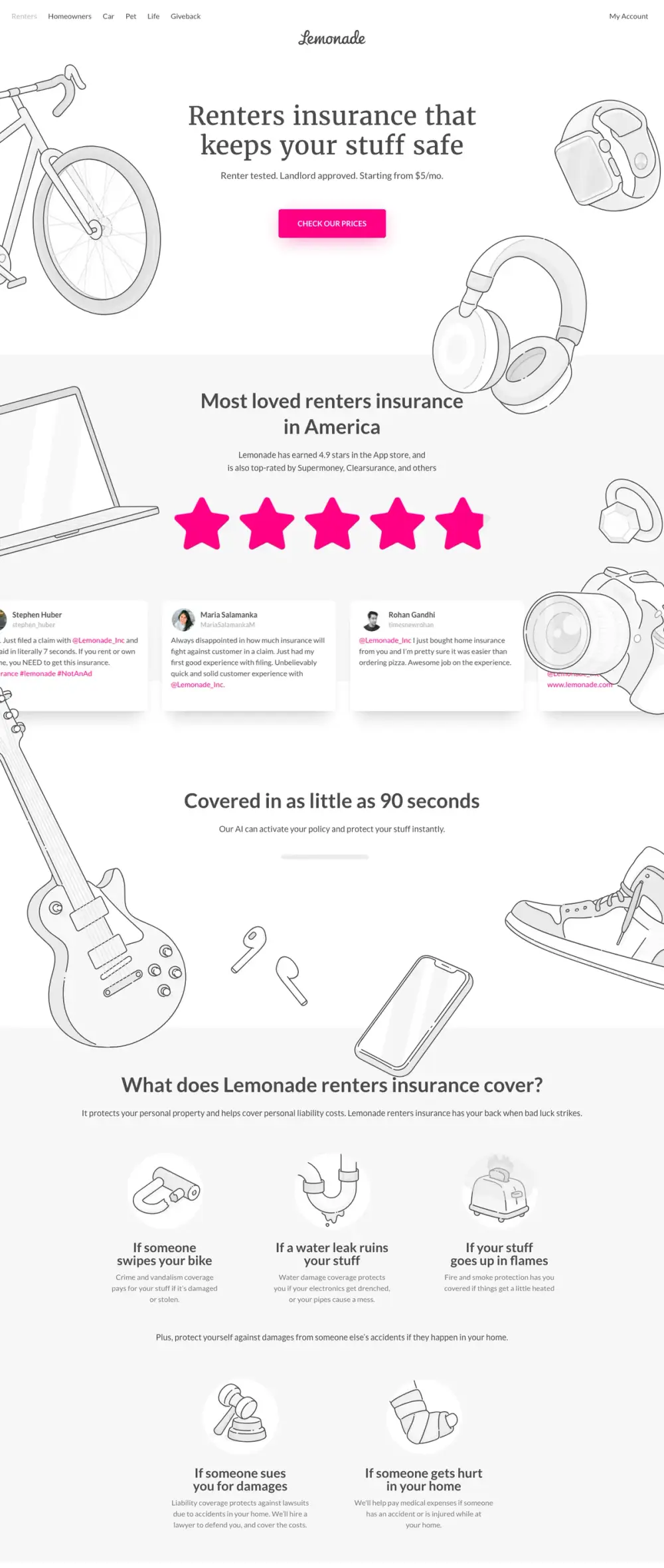 Lemonade landing page