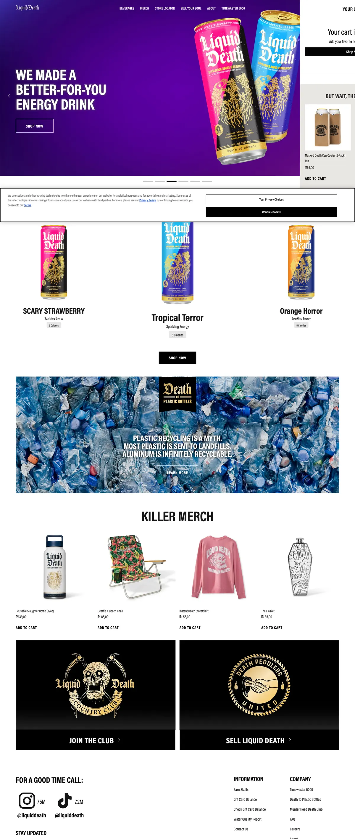 Liquid Death landing page