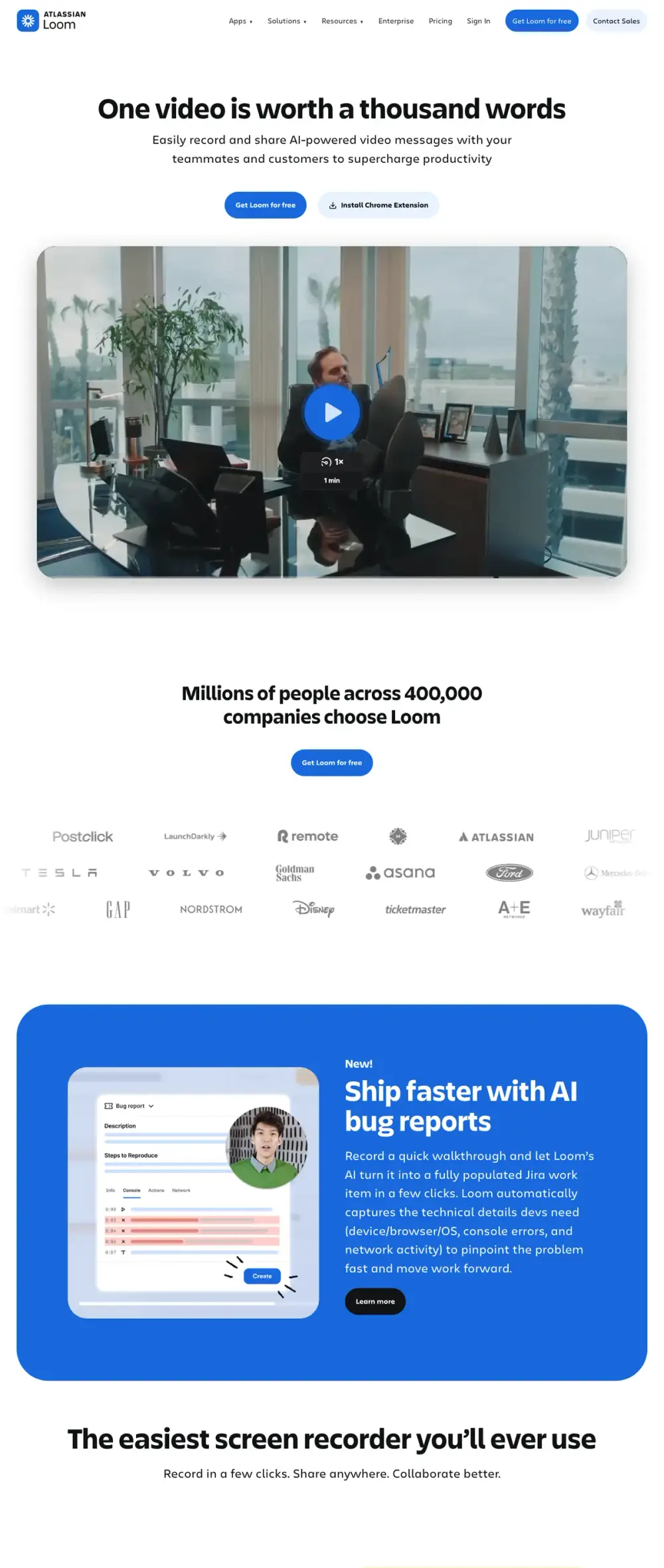 Loom landing page