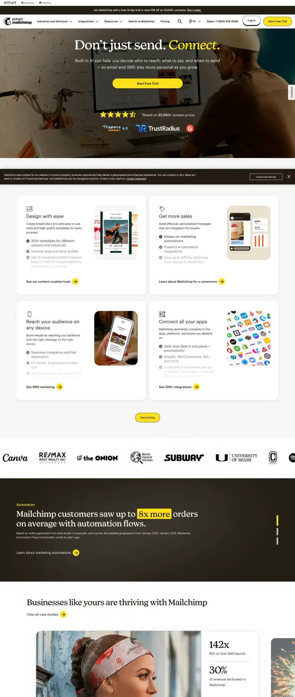 Mailchimp landing page