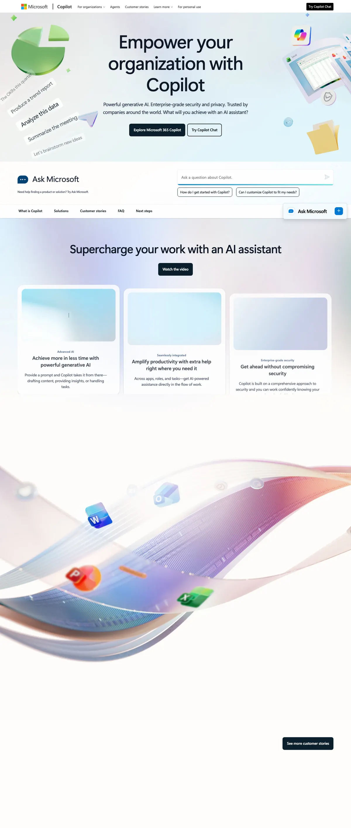 Microsoft Copilot landing page