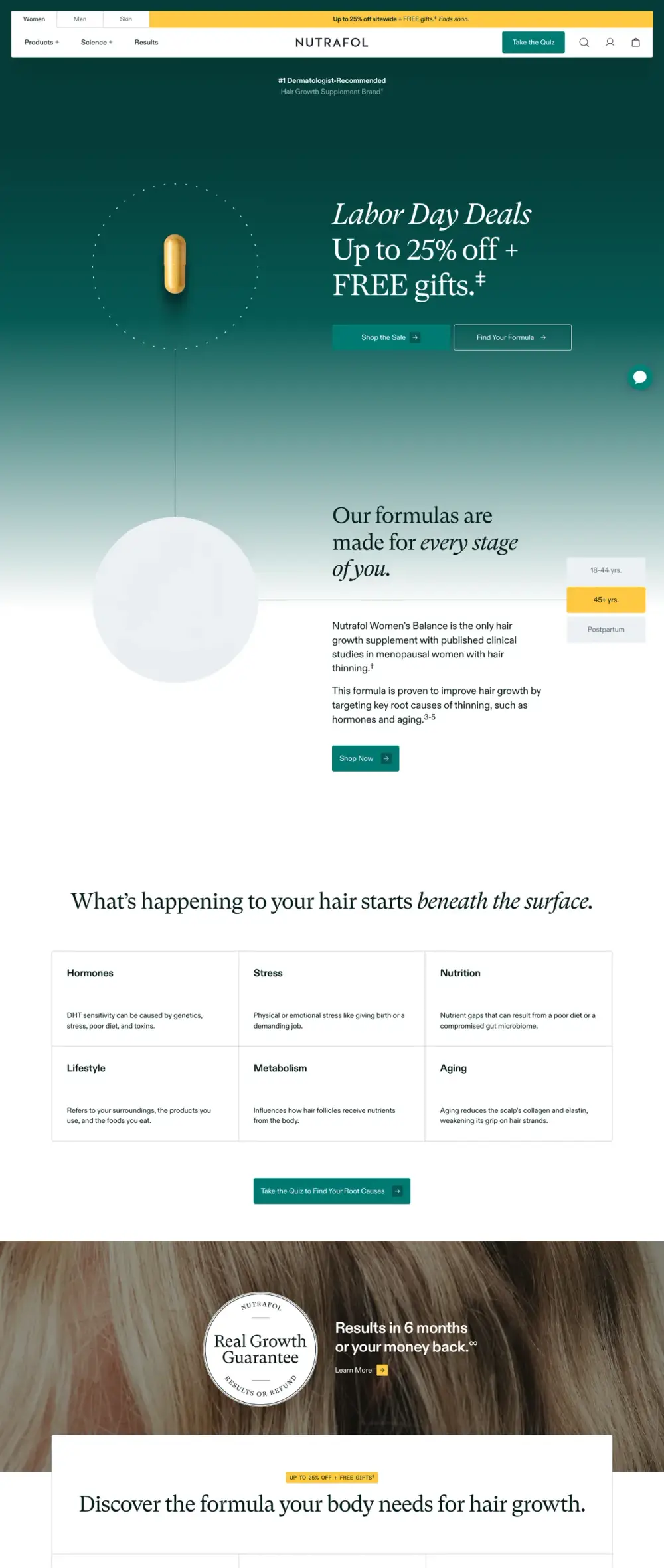 Nutrafol landing page