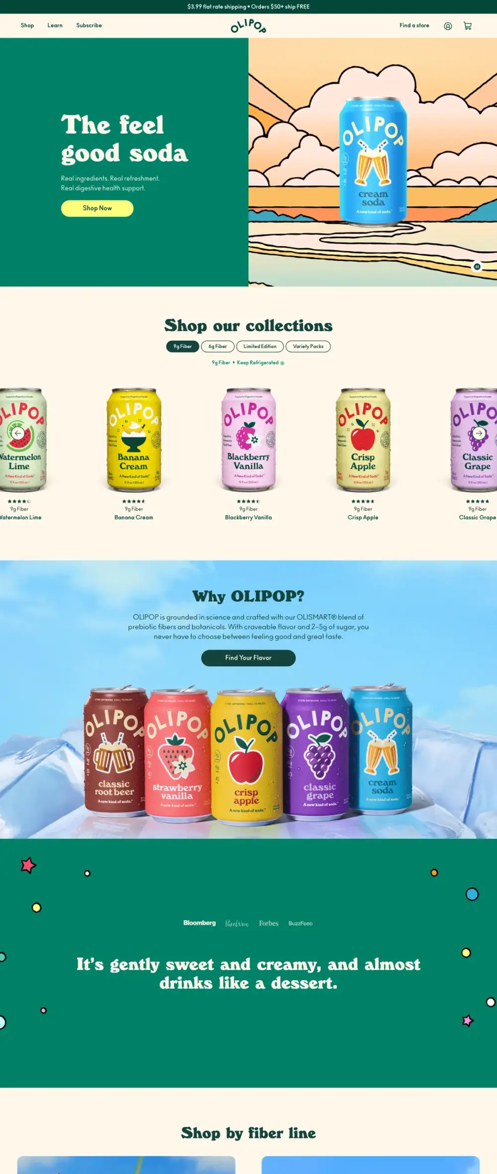 OLIPOP landing page