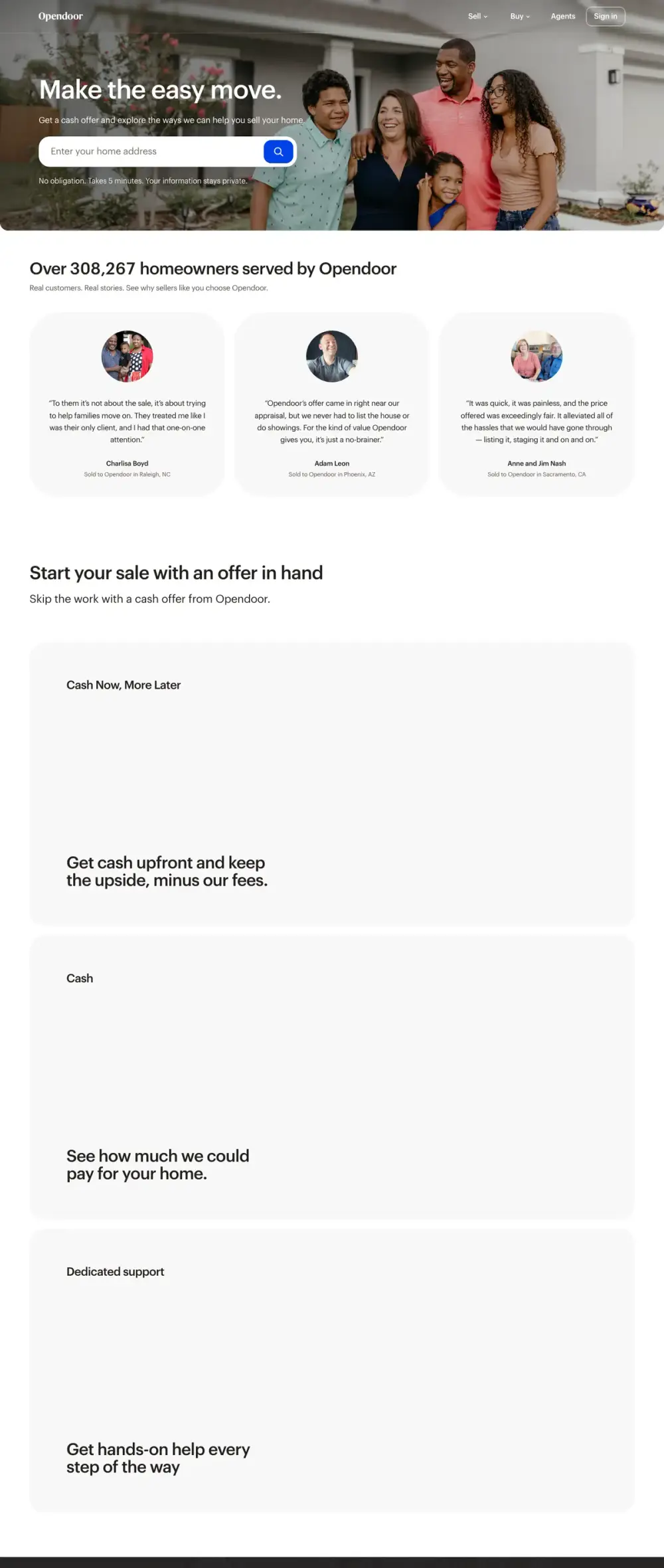 Opendoor landing page