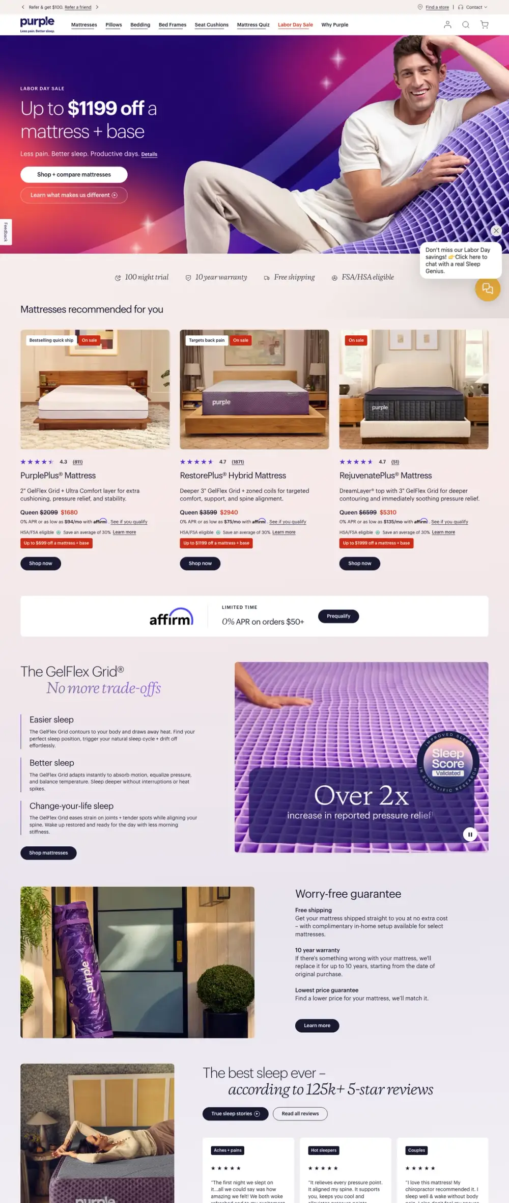 Purple landing page