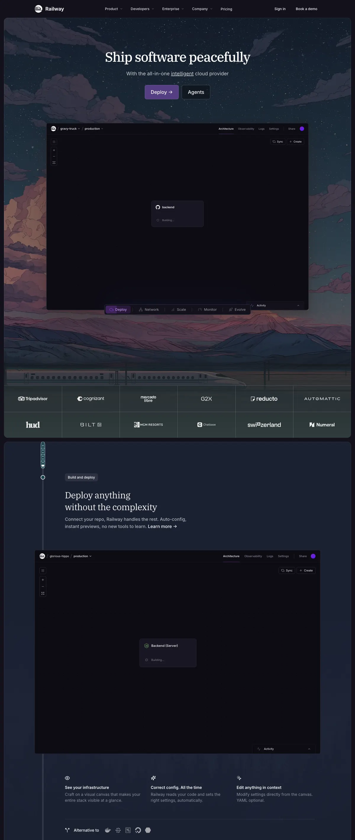 Railway landing page