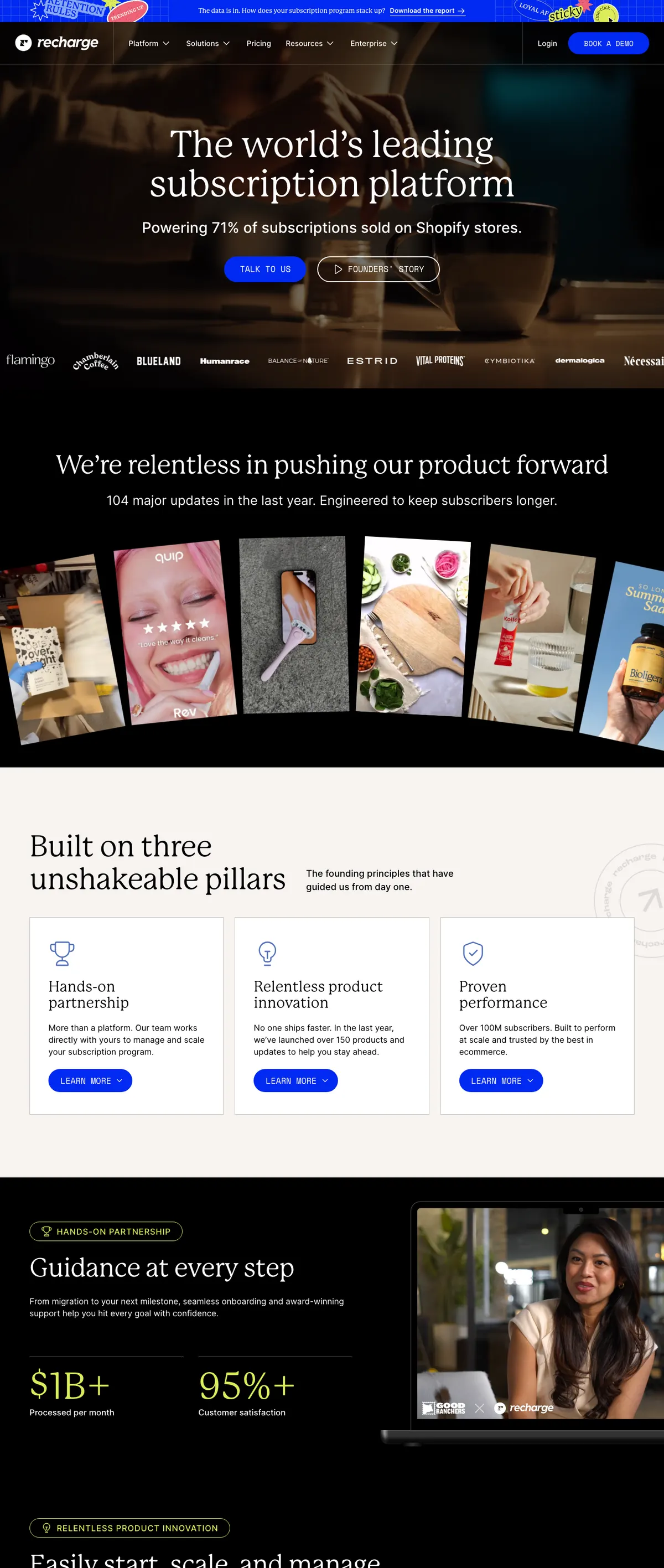 Recharge landing page