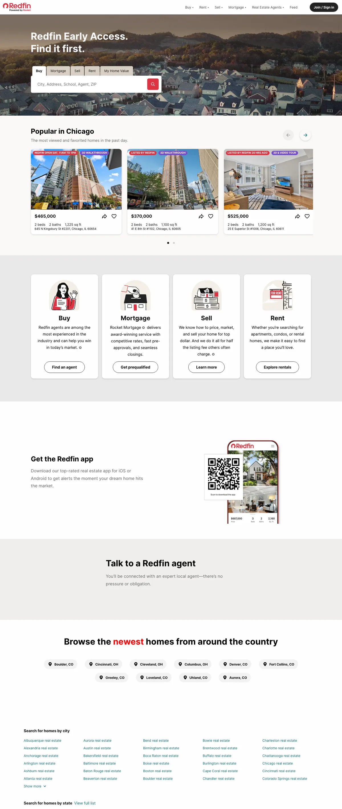 Redfin landing page