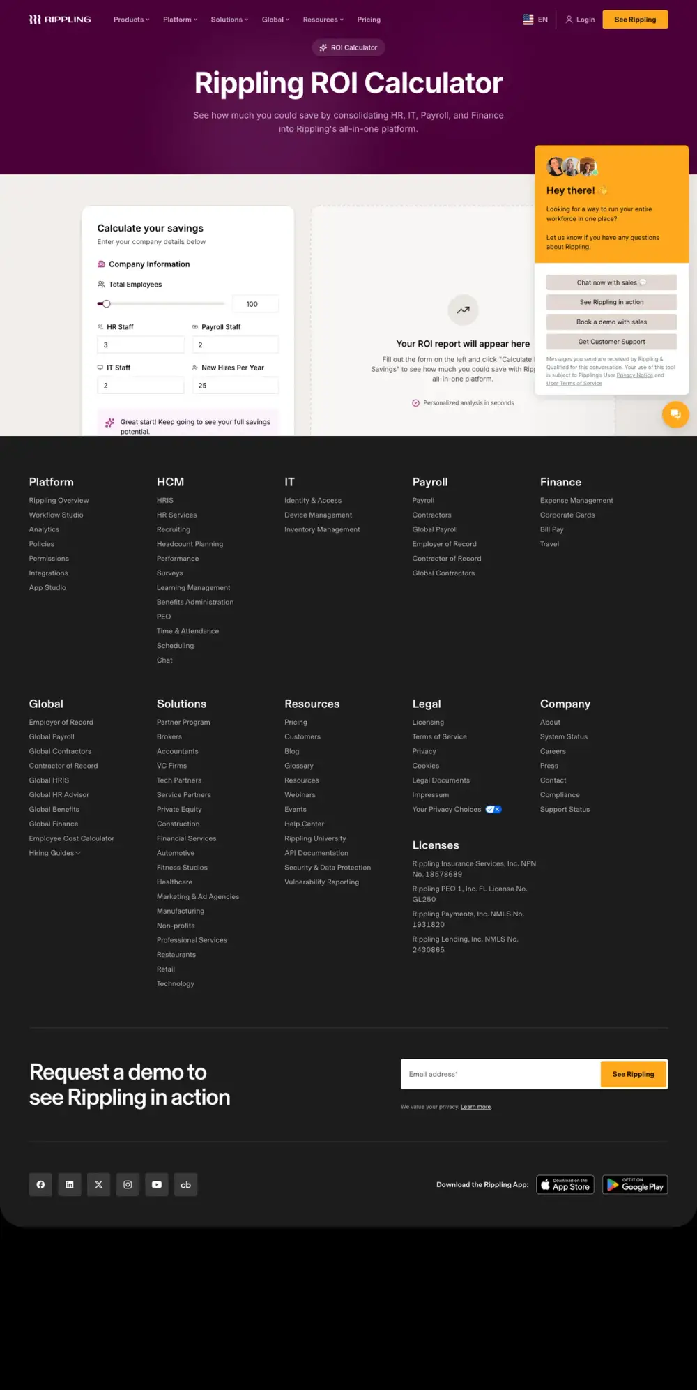 Rippling landing page