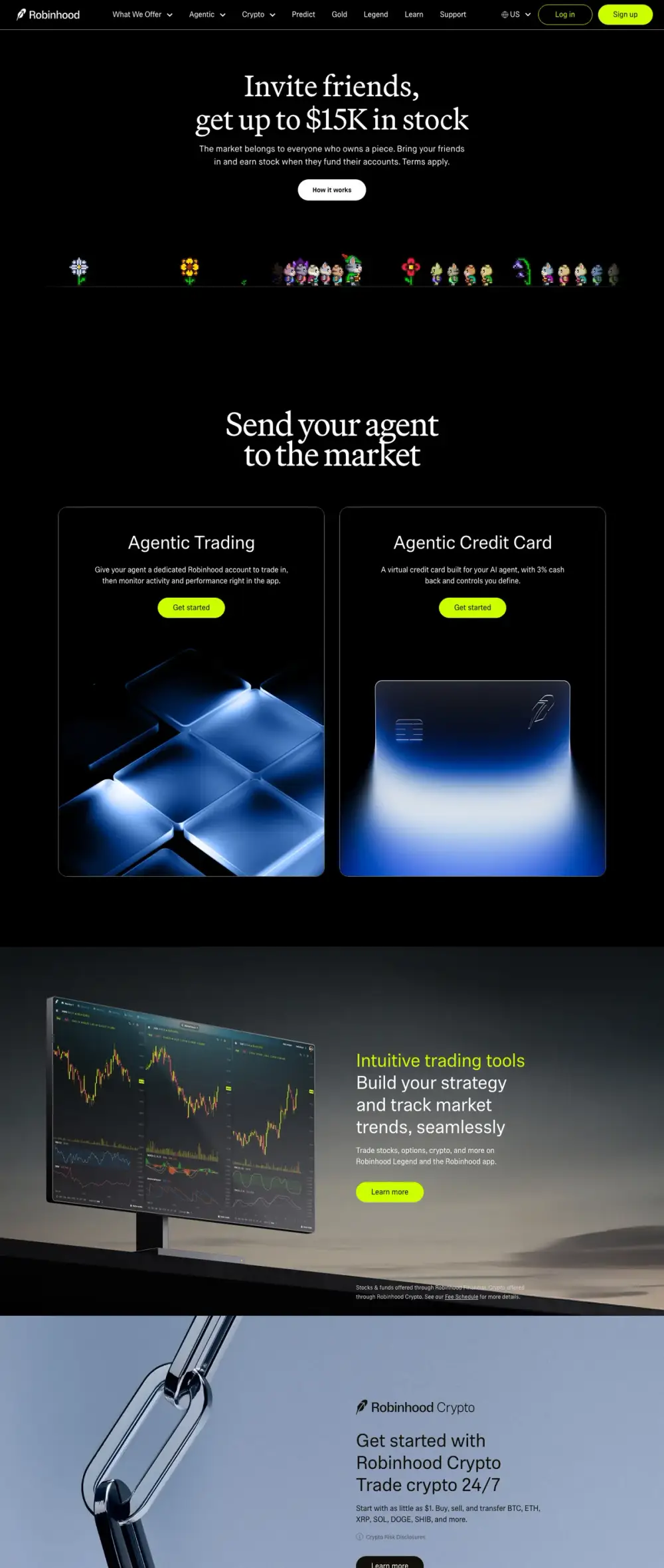 Robinhood landing page