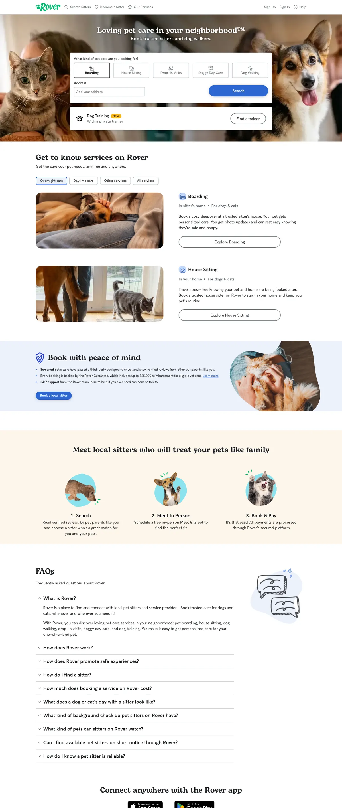 Rover landing page