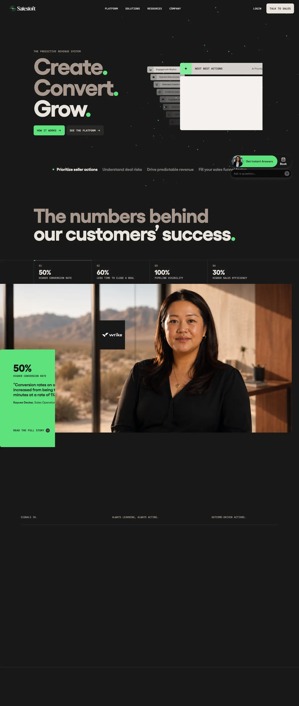 Salesloft landing page
