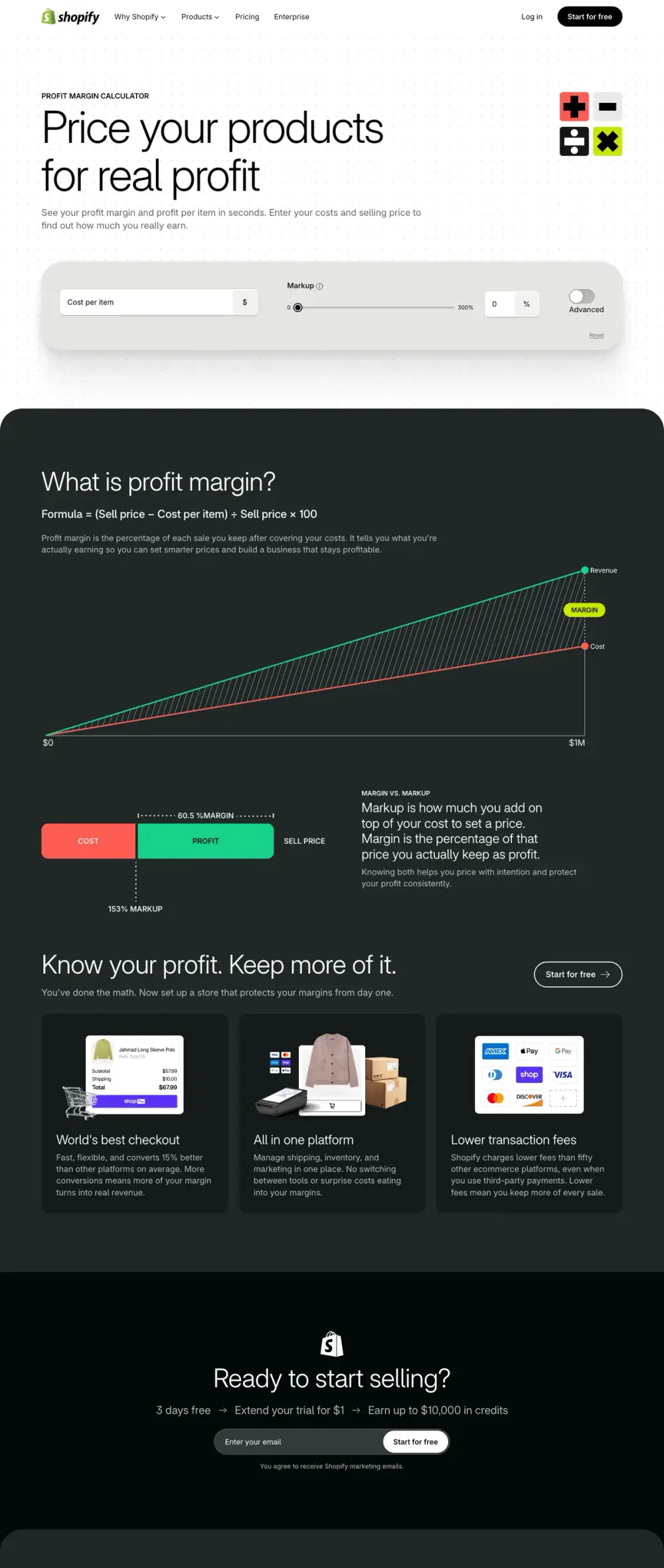 Shopify landing page