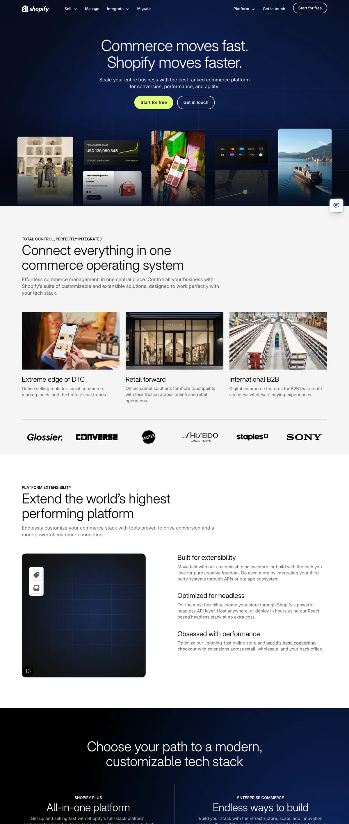 Shopify Plus landing page