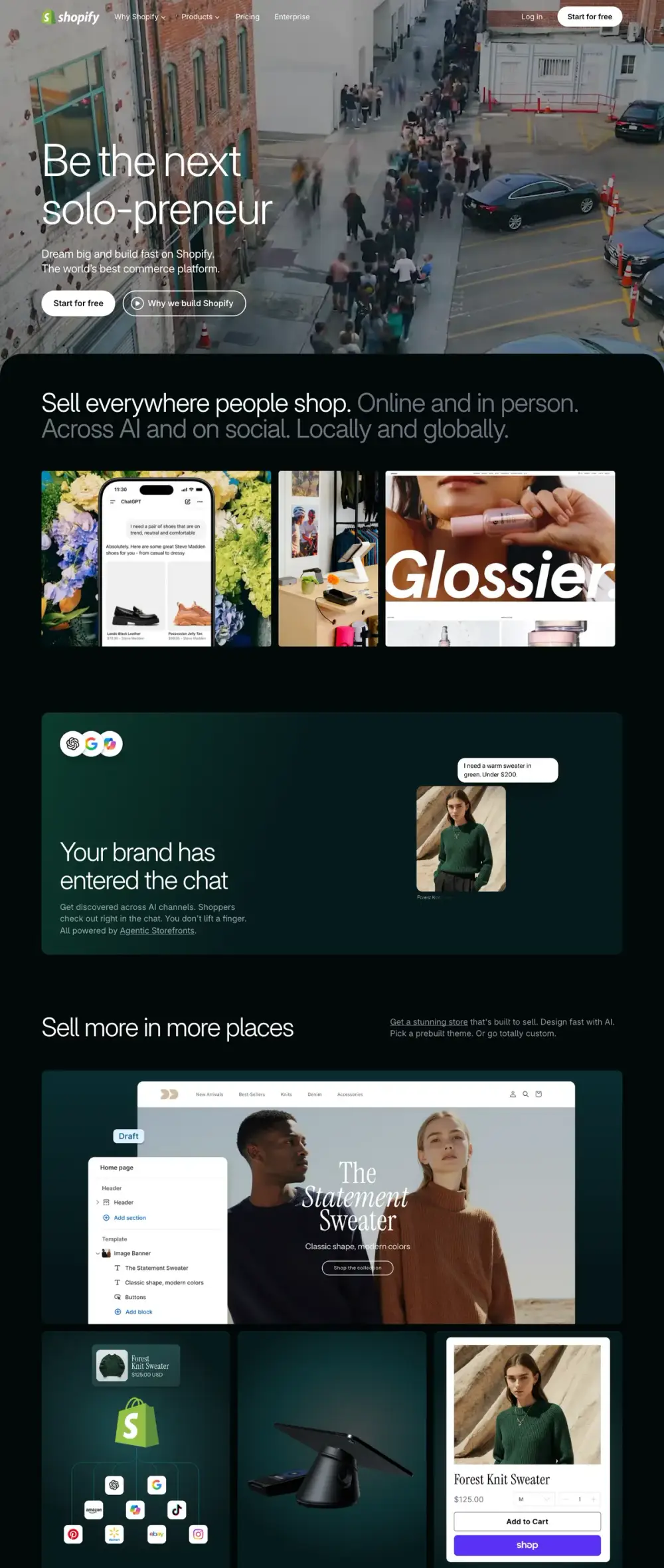 Shopify landing page