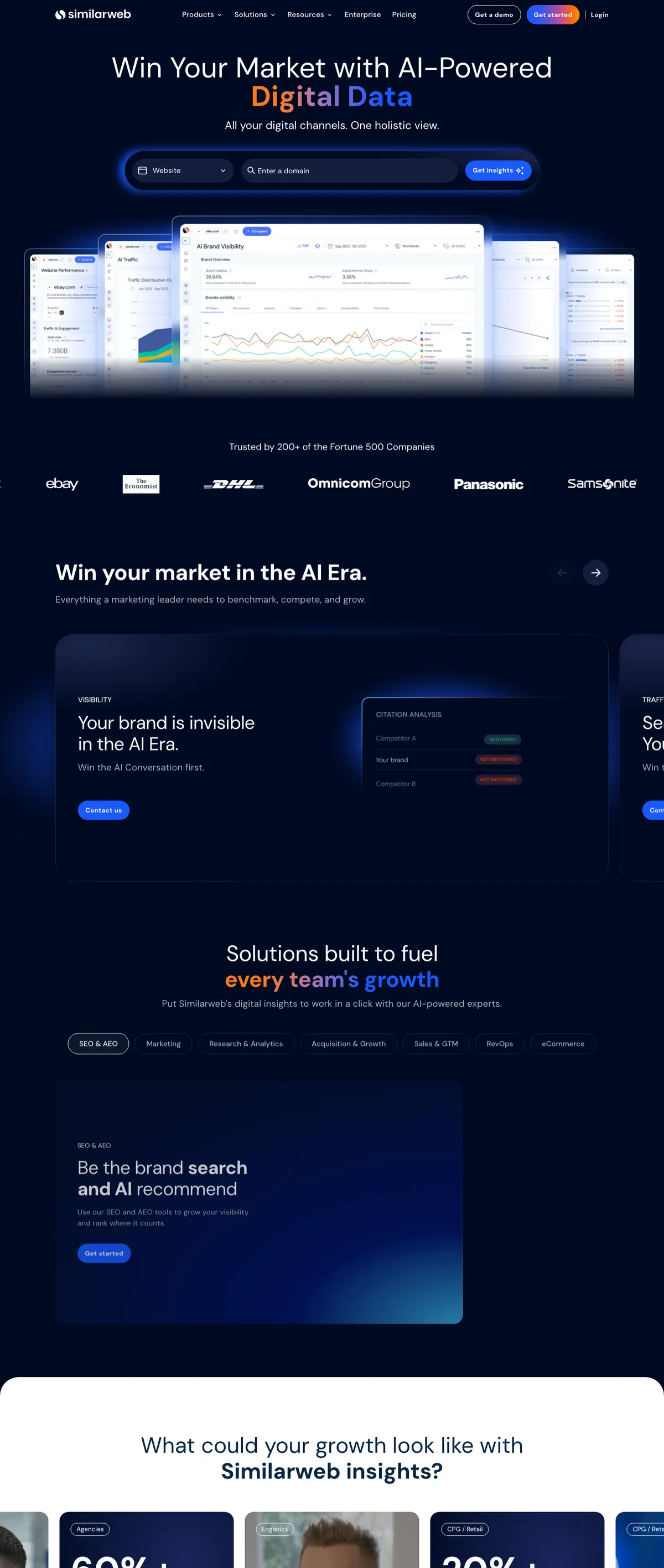 Similarweb landing page
