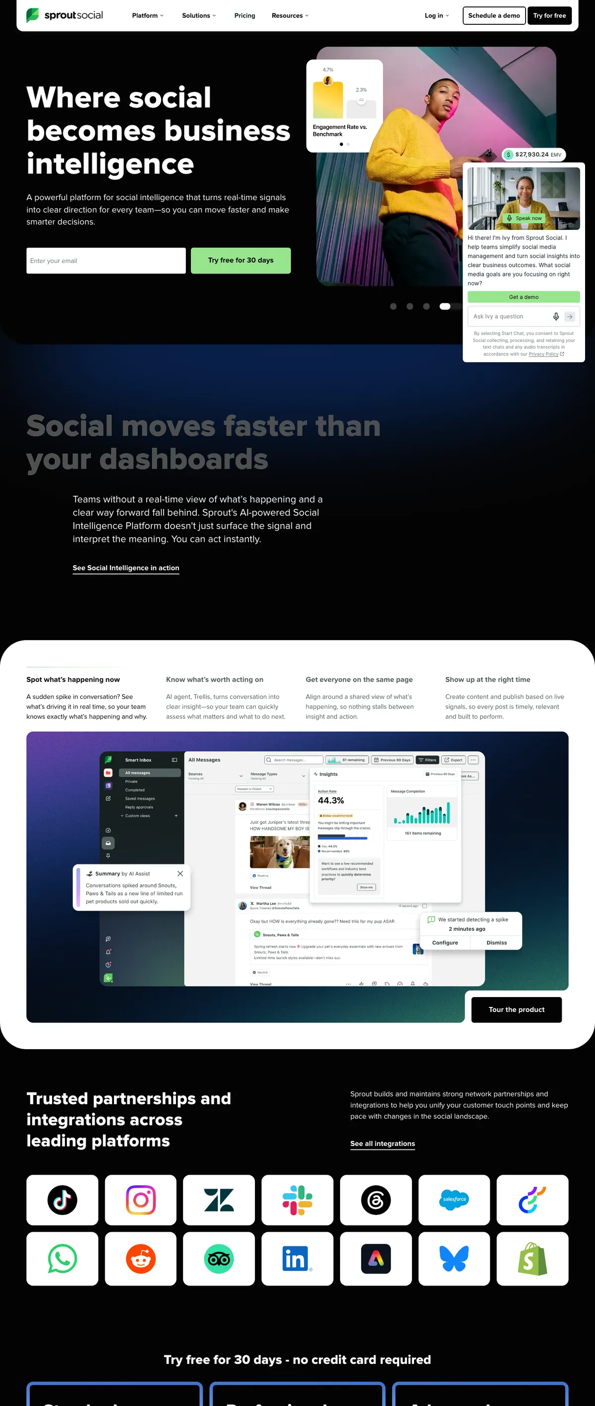 Sprout Social landing page