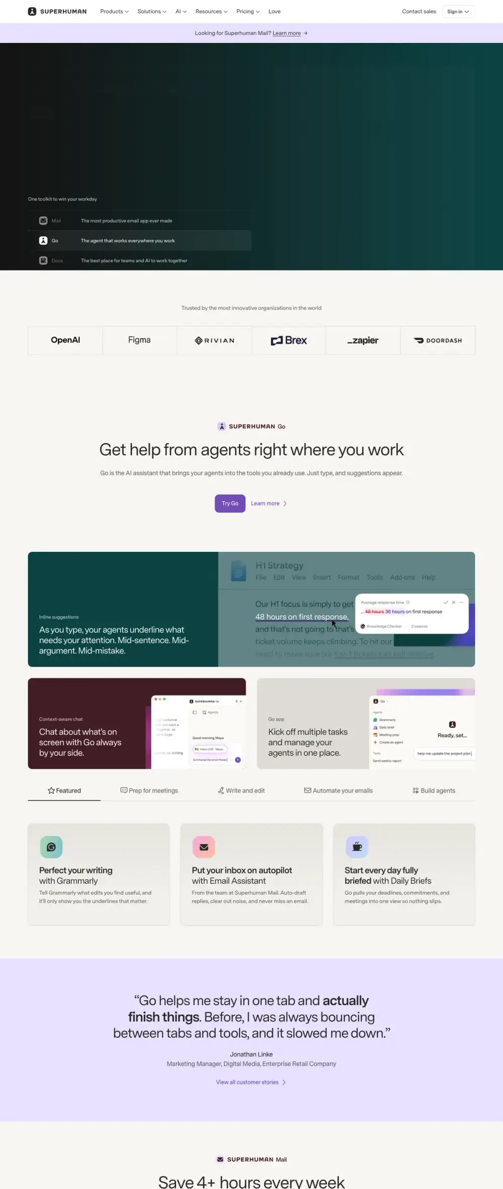 Superhuman landing page