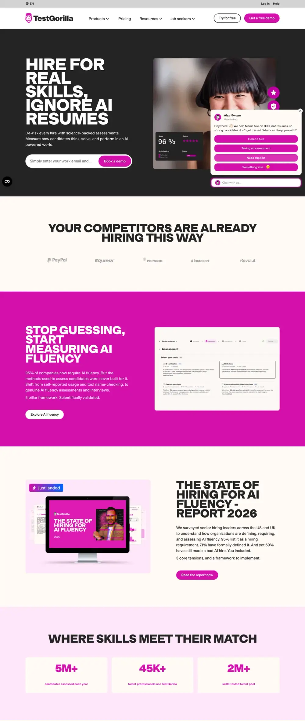 TestGorilla landing page