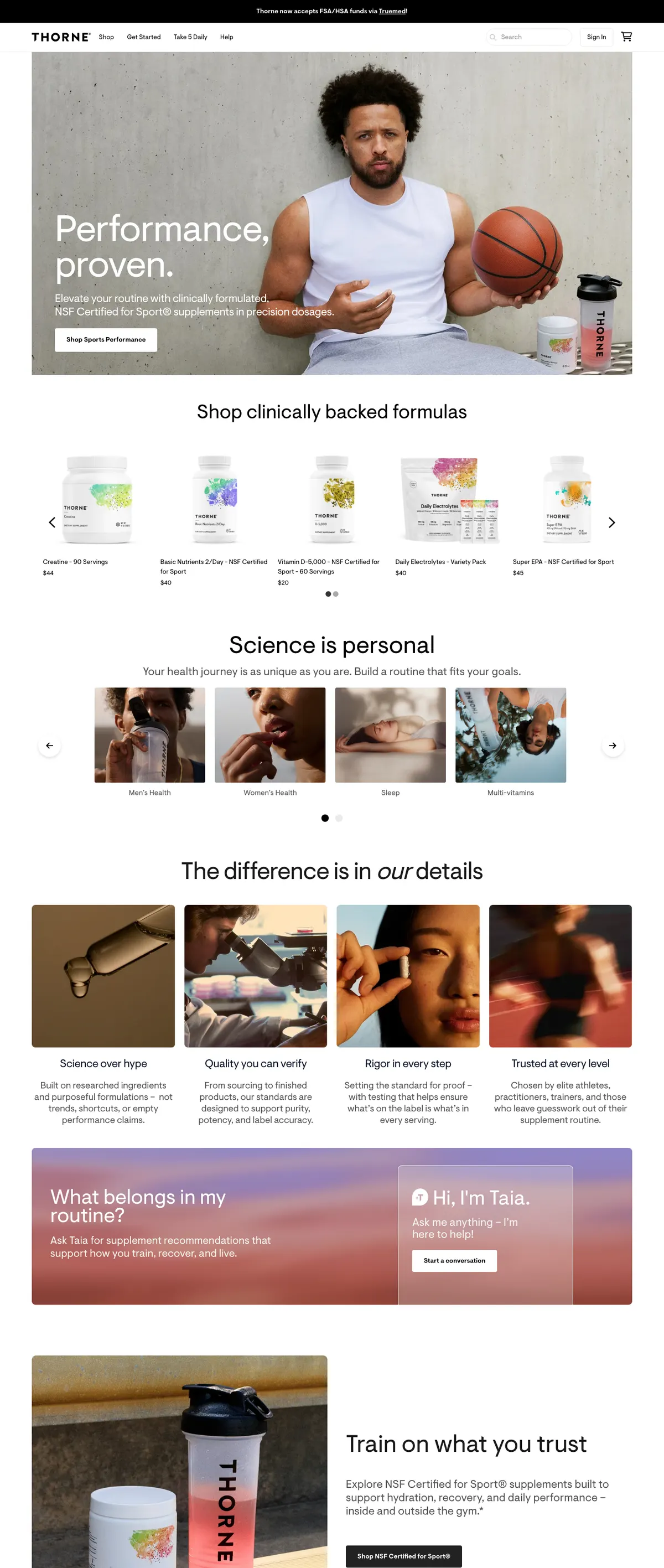 Thorne landing page