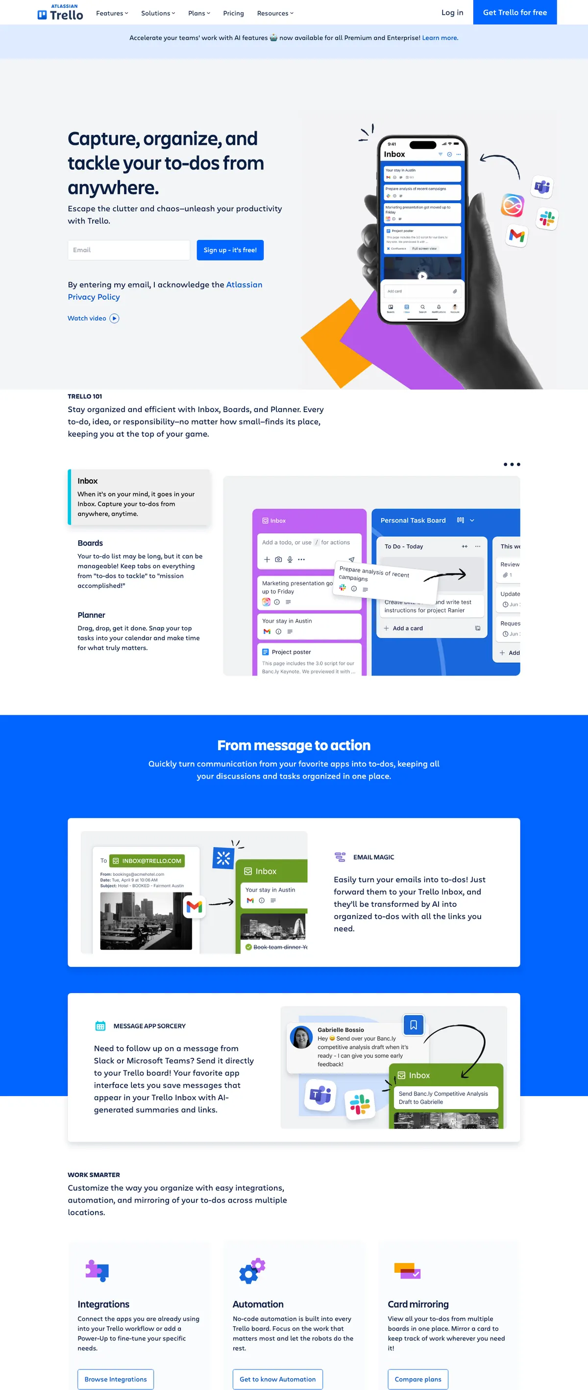 Trello landing page