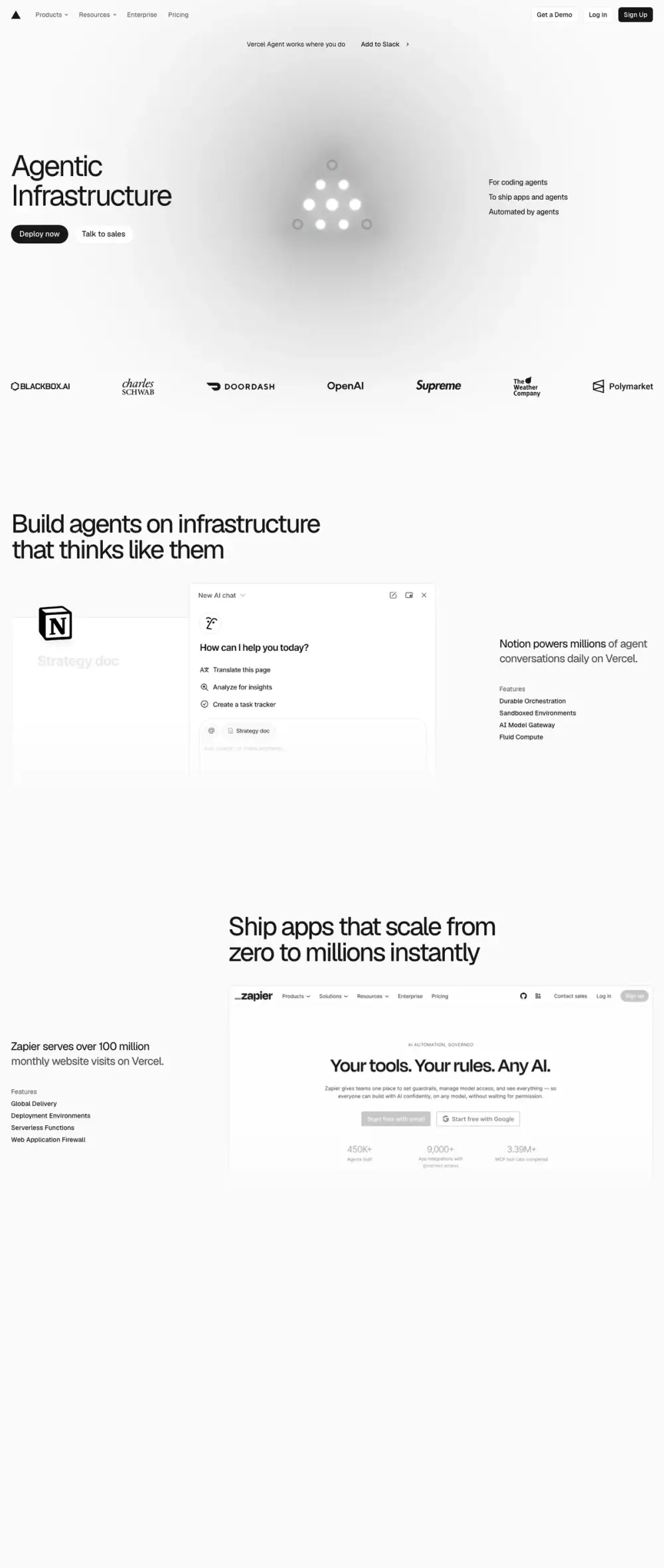 Vercel landing page