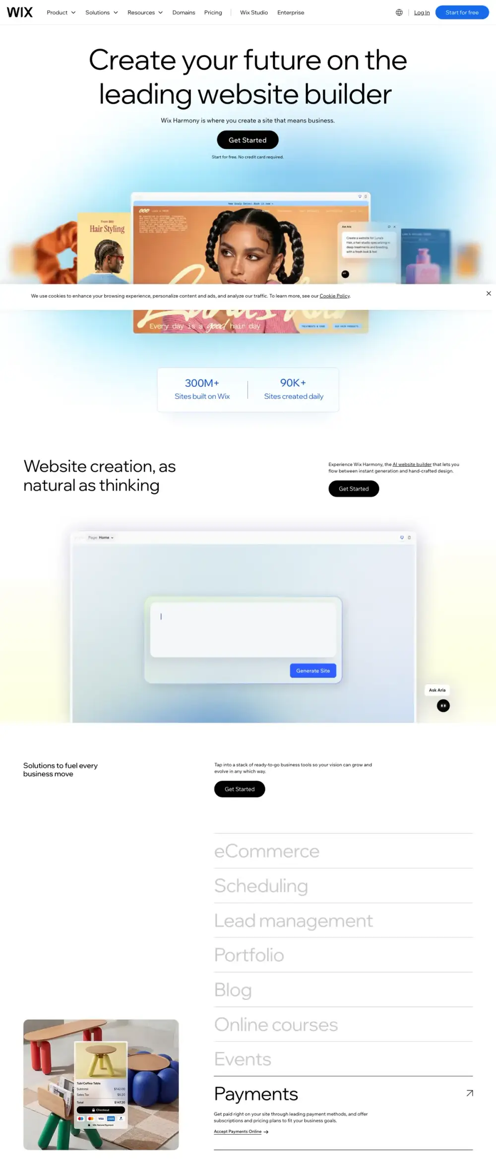Wix landing page
