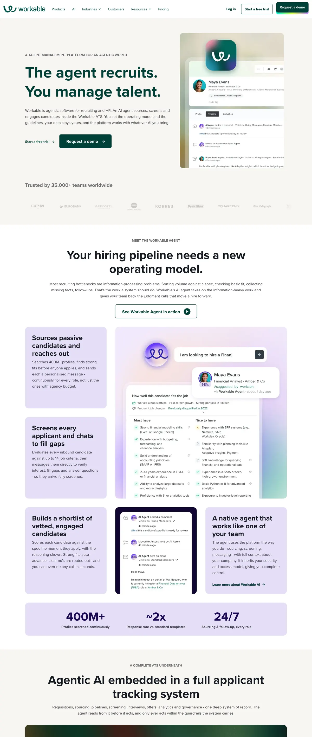 Workable landing page