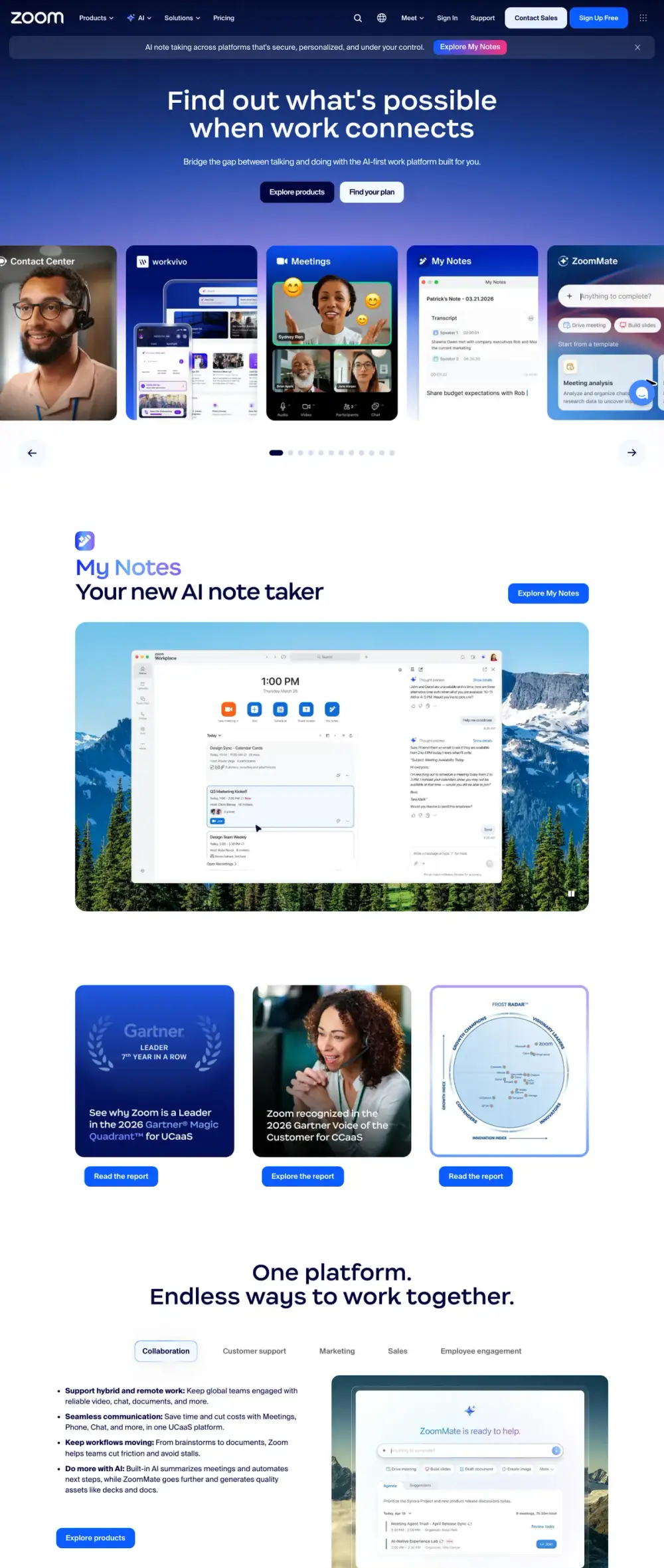 Zoom landing page
