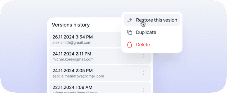 Page versioning history illustration